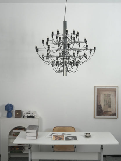 Matte Black Metal Chandelier — Modern Sculptural Statement