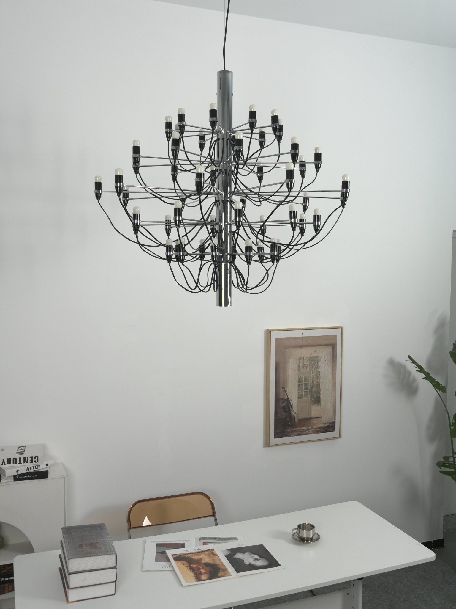 Matte Black Metal Chandelier — Modern Sculptural Statement
