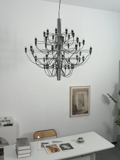 Matte Black Metal Chandelier — Modern Sculptural Statement