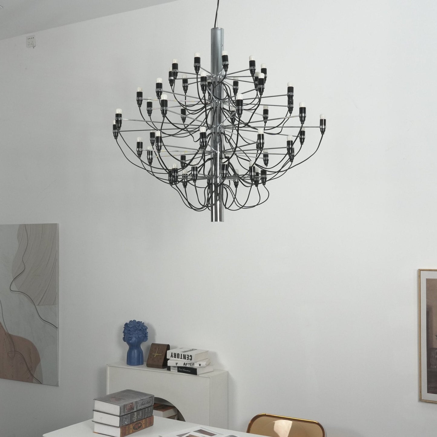 Matte Black Metal Chandelier — Modern Sculptural Statement