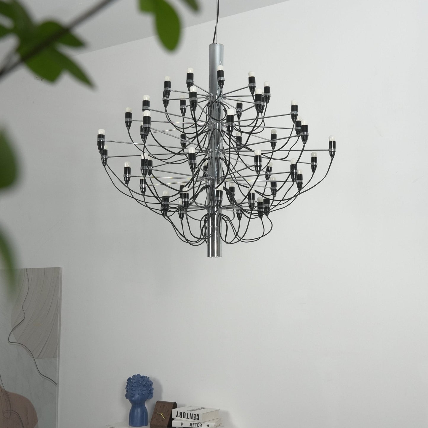 Matte Black Metal Chandelier — Modern Sculptural Statement
