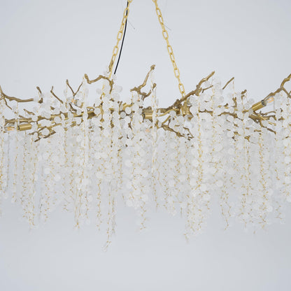 Brass Crystal Chandelier — Ethereal Forest Glow