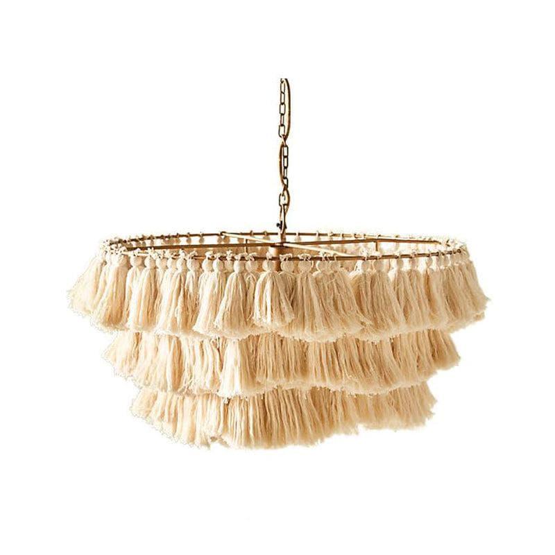 Fabric Tassel Chandelier — Boho Luxe Ambiance