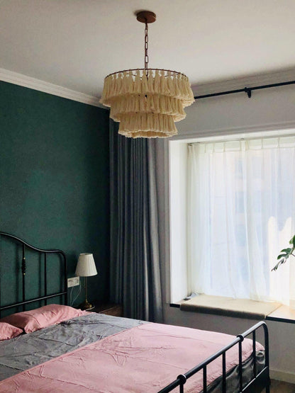 Fabric Tassel Chandelier — Boho Luxe Ambiance - LumoTrot