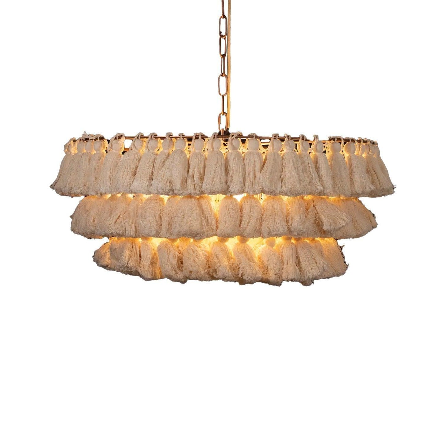 Fabric Tassel Chandelier — Boho Luxe Ambiance