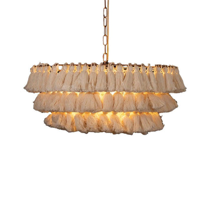 Fabric Tassel Chandelier — Boho Luxe Ambiance