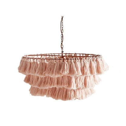 Fabric Tassel Chandelier — Boho Luxe Ambiance