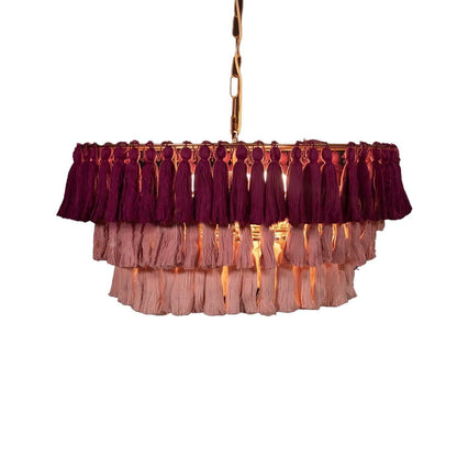Fabric Tassel Chandelier — Boho Luxe Ambiance