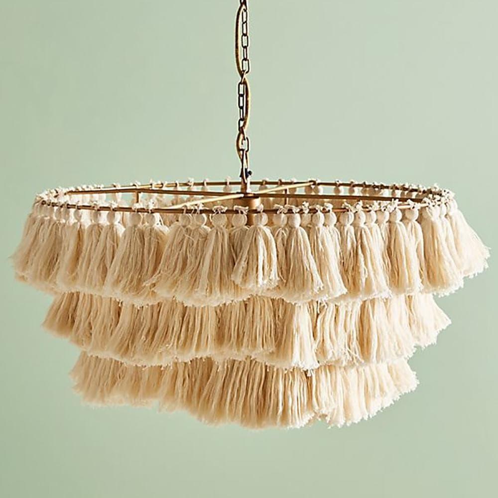 Fabric Tassel Chandelier — Boho Luxe Ambiance