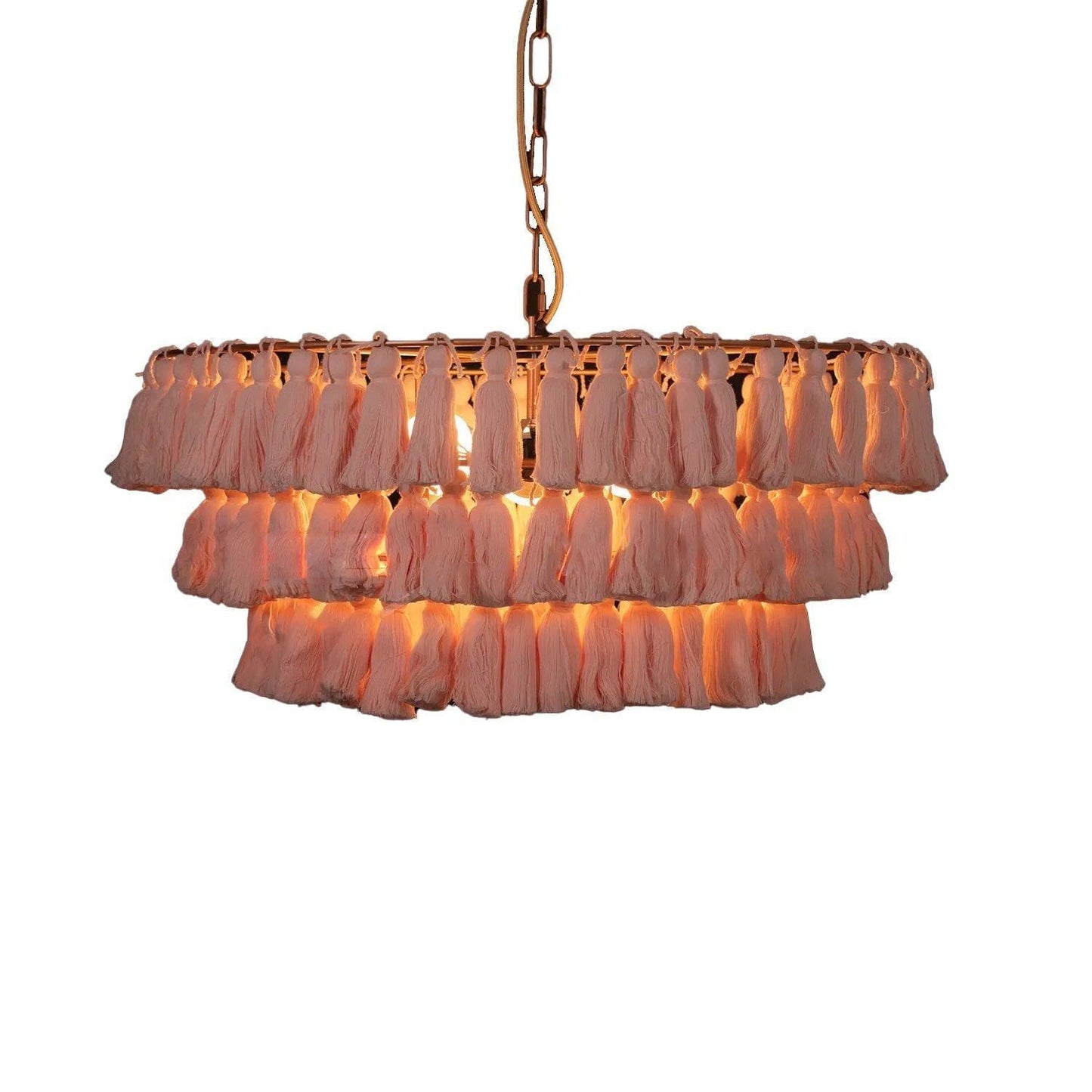 Fabric Tassel Chandelier — Boho Luxe Ambiance