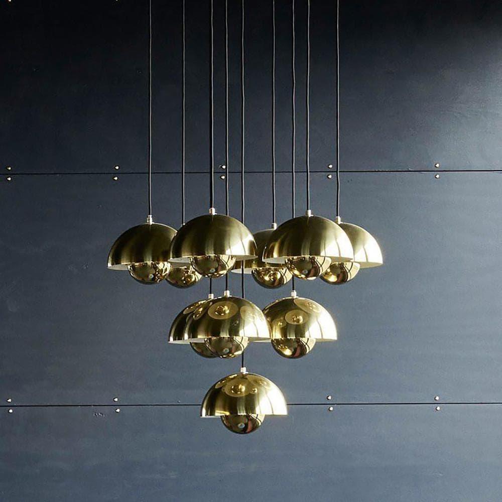 Unique semi-circle silhouette of the pendant light