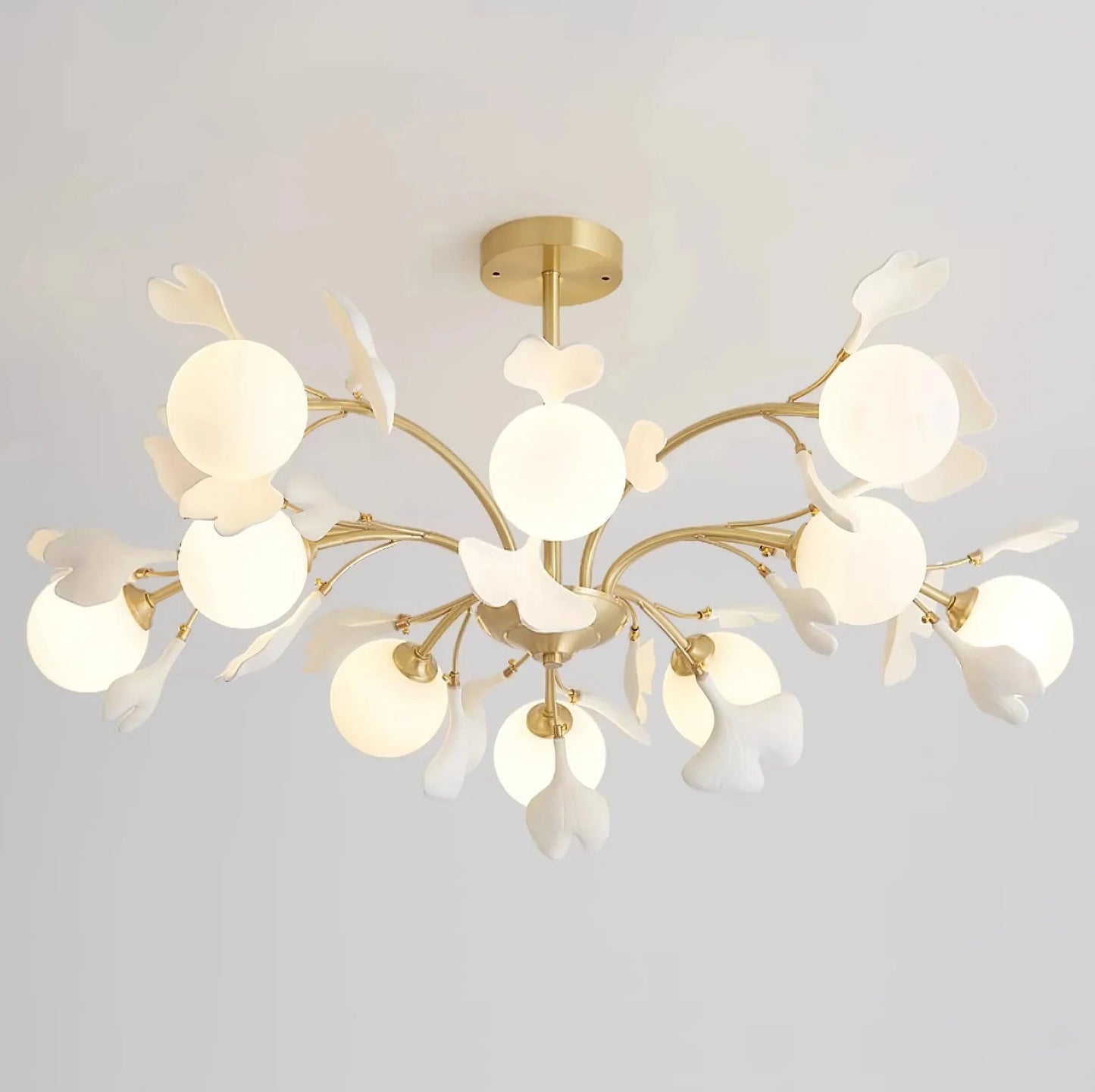 Ceramic Ginkgo Leaf Chandelier — Nature-Inspired Ambiance - LumoTrot
