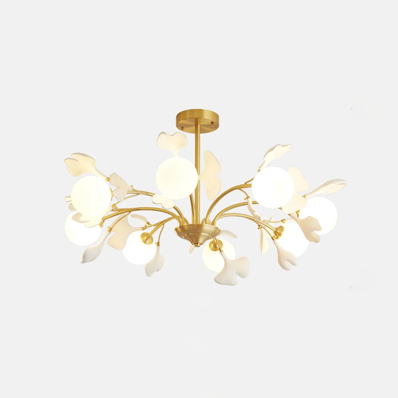 Ceramic Ginkgo Leaf Chandelier — Nature-Inspired Ambiance - LumoTrot