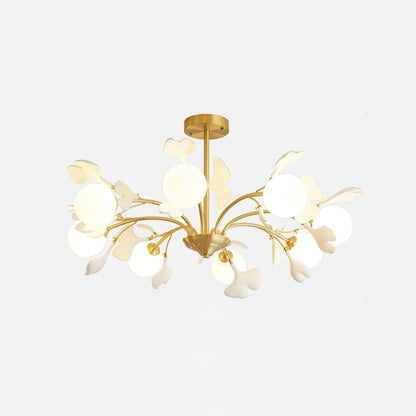 Ceramic Ginkgo Leaf Chandelier — Nature-Inspired Ambiance - LumoTrot