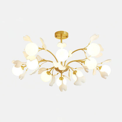 Ceramic Ginkgo Leaf Chandelier — Nature-Inspired Ambiance - LumoTrot