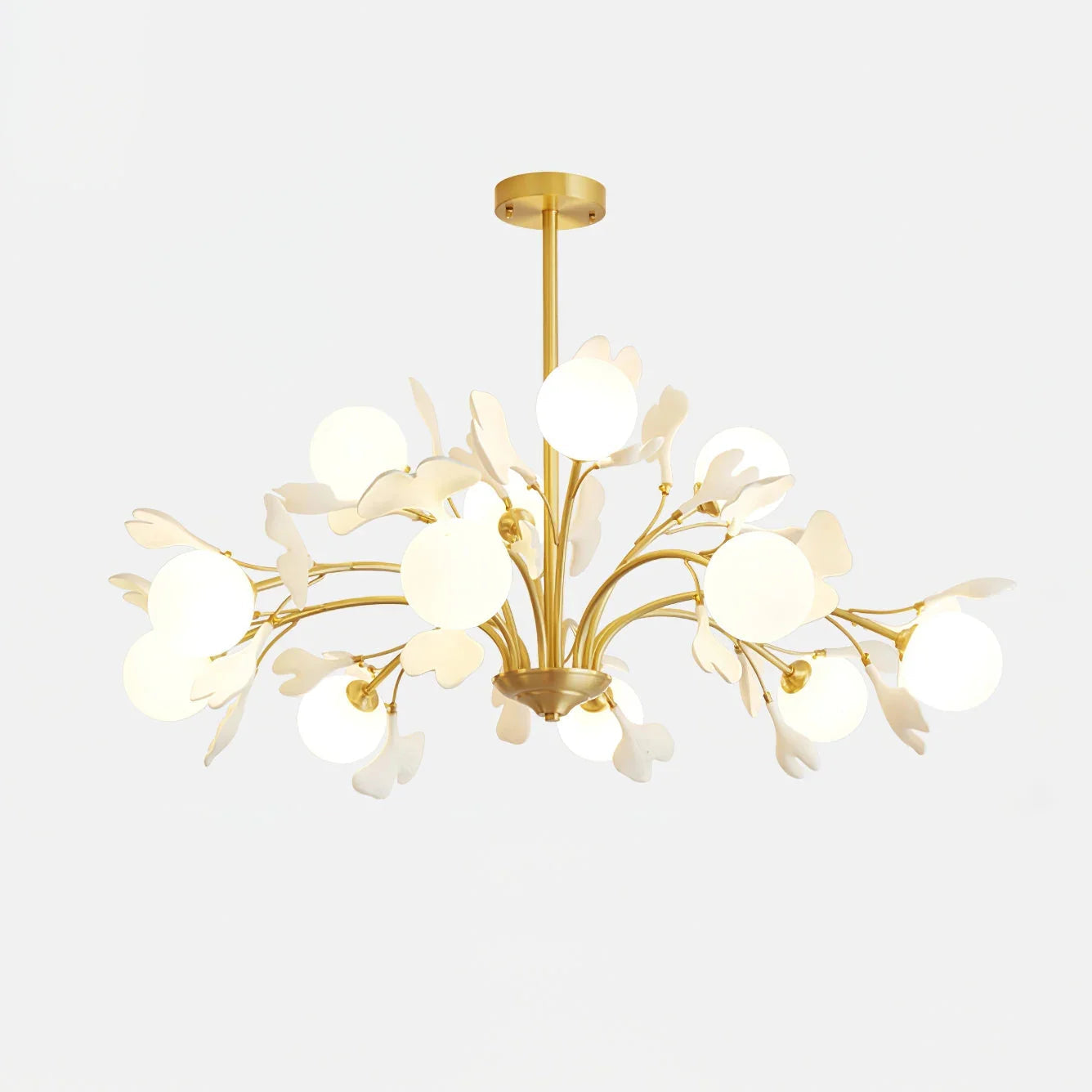 Ceramic Ginkgo Leaf Chandelier — Nature-Inspired Ambiance - LumoTrot