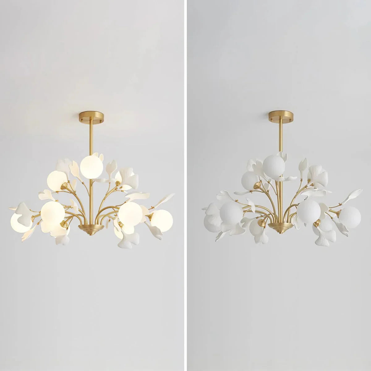 Ceramic Ginkgo Leaf Chandelier — Nature-Inspired Ambiance - LumoTrot