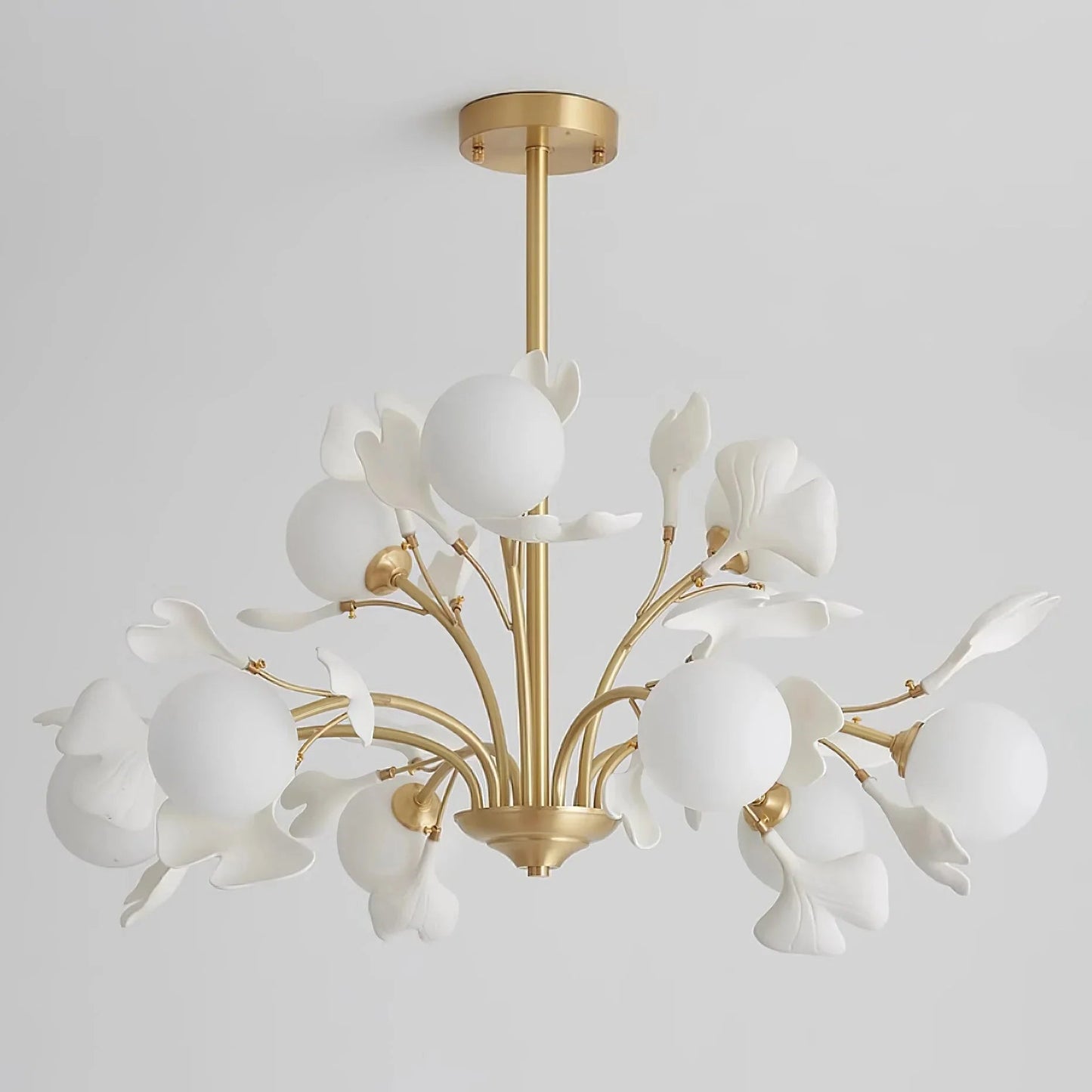 Ceramic Leaf Chandelier — Ethereal Nature Ambiance