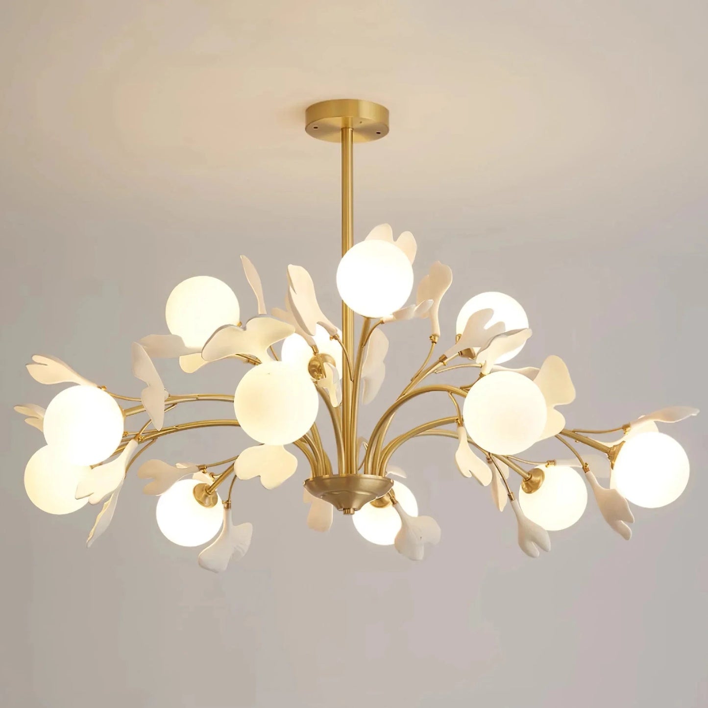 Ceramic Ginkgo Leaf Chandelier — Nature-Inspired Ambiance - LumoTrot