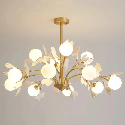 Ceramic Ginkgo Leaf Chandelier — Nature-Inspired Ambiance - LumoTrot