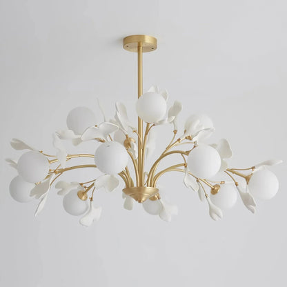Ceramic Leaf Chandelier — Ethereal Nature Ambiance