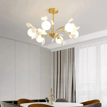 Ceramic Ginkgo Leaf Chandelier — Nature-Inspired Ambiance - LumoTrot