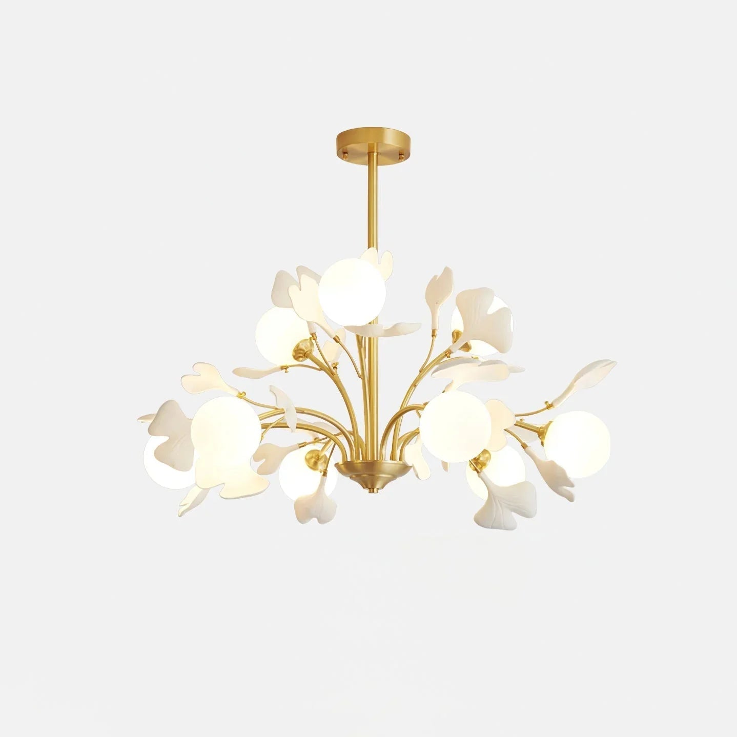 Ceramic Ginkgo Leaf Chandelier — Nature-Inspired Ambiance - LumoTrot