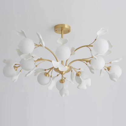 Ceramic Ginkgo Leaf Chandelier — Nature-Inspired Ambiance - LumoTrot
