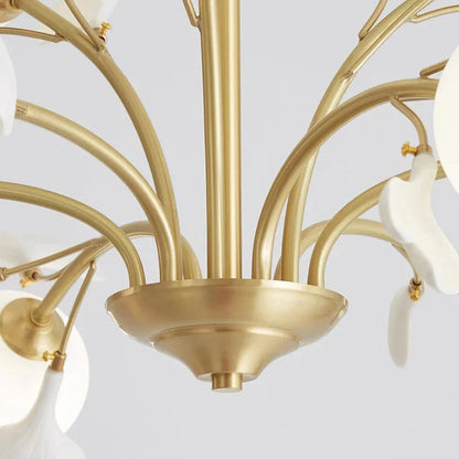 Ceramic Ginkgo Leaf Chandelier — Nature-Inspired Ambiance - LumoTrot