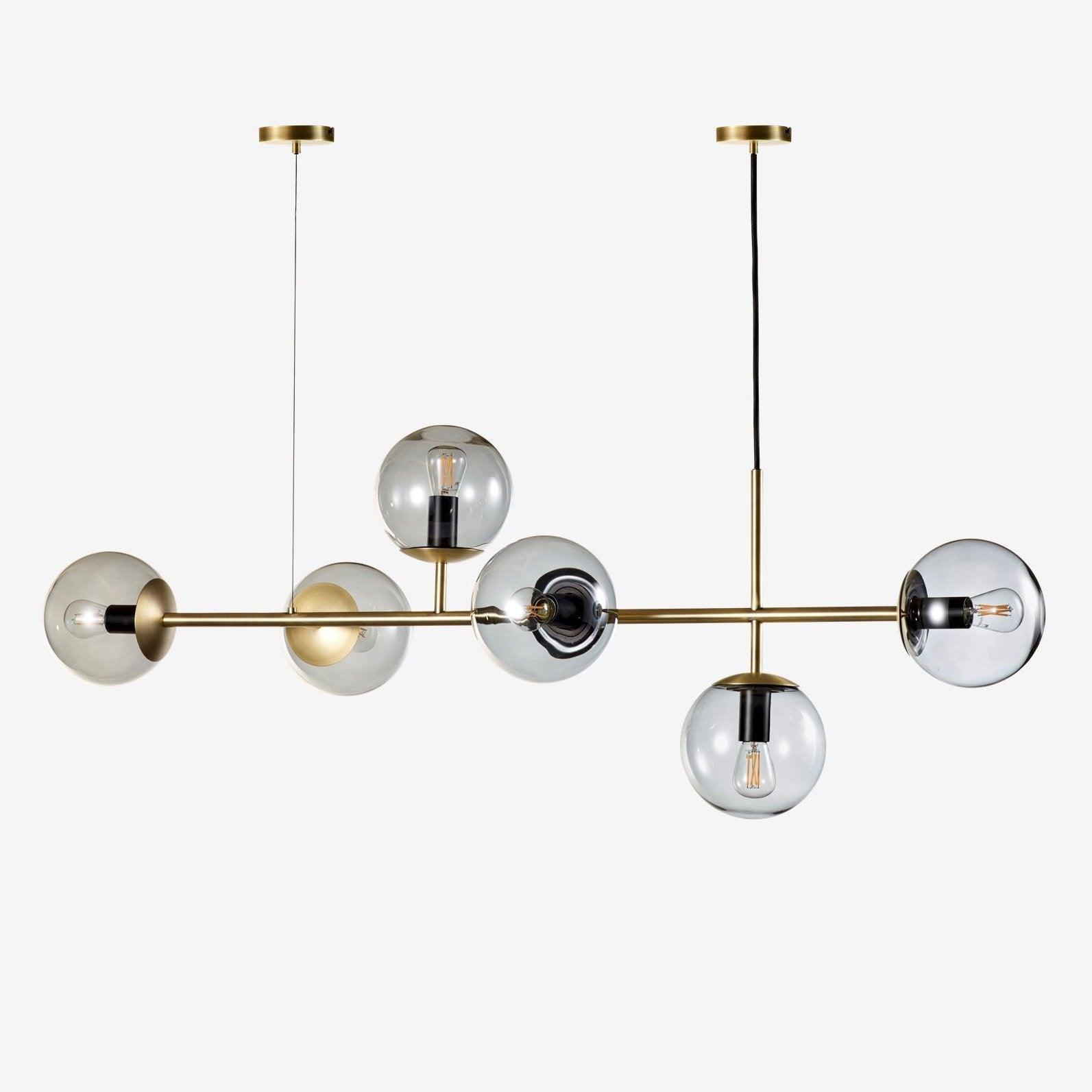 Brass Glass Orb Chandelier — Modern Statement Glow
