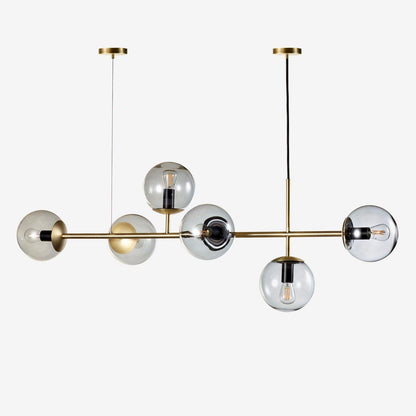 Brass Glass Orb Chandelier — Modern Statement Glow