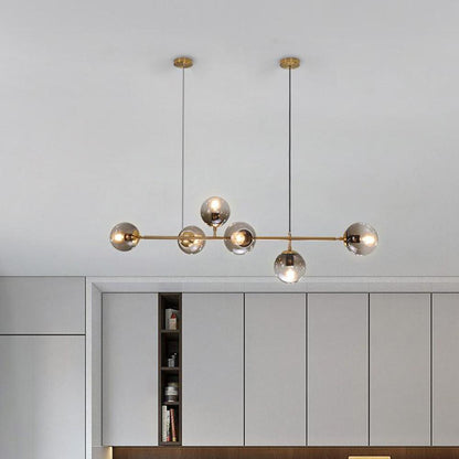 Brass Glass Orb Chandelier — Modern Statement Glow - LumoTrot