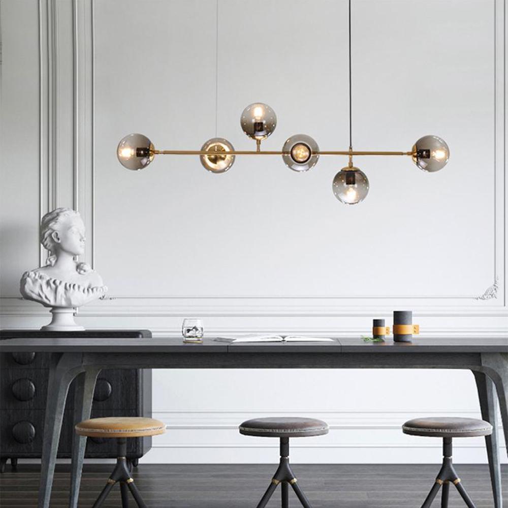 Brass Glass Orb Chandelier — Modern Statement Glow - LumoTrot