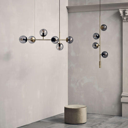 Brass Glass Orb Chandelier — Modern Statement Glow - LumoTrot