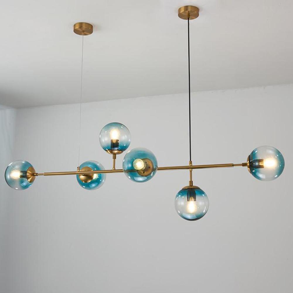 Brass Glass Orb Chandelier — Modern Statement Glow