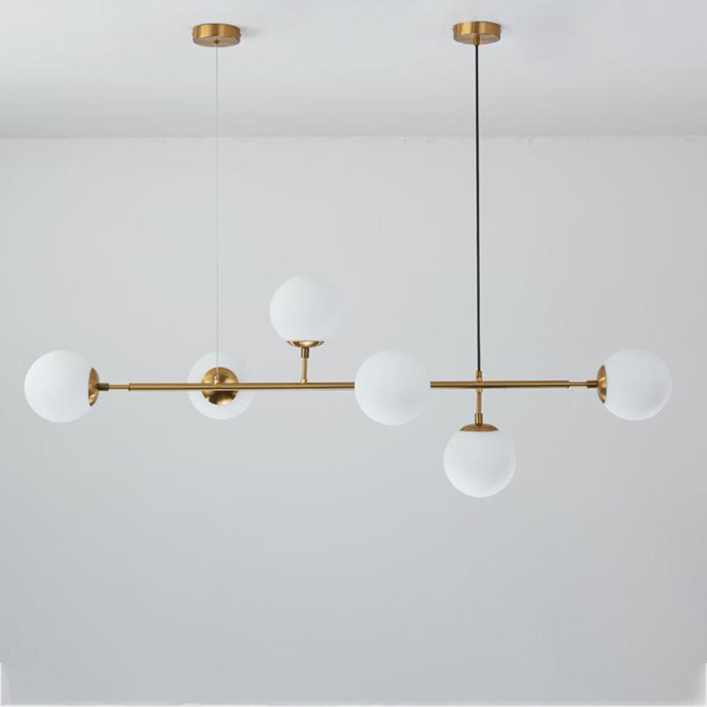 Brass Glass Orb Chandelier — Modern Statement Glow