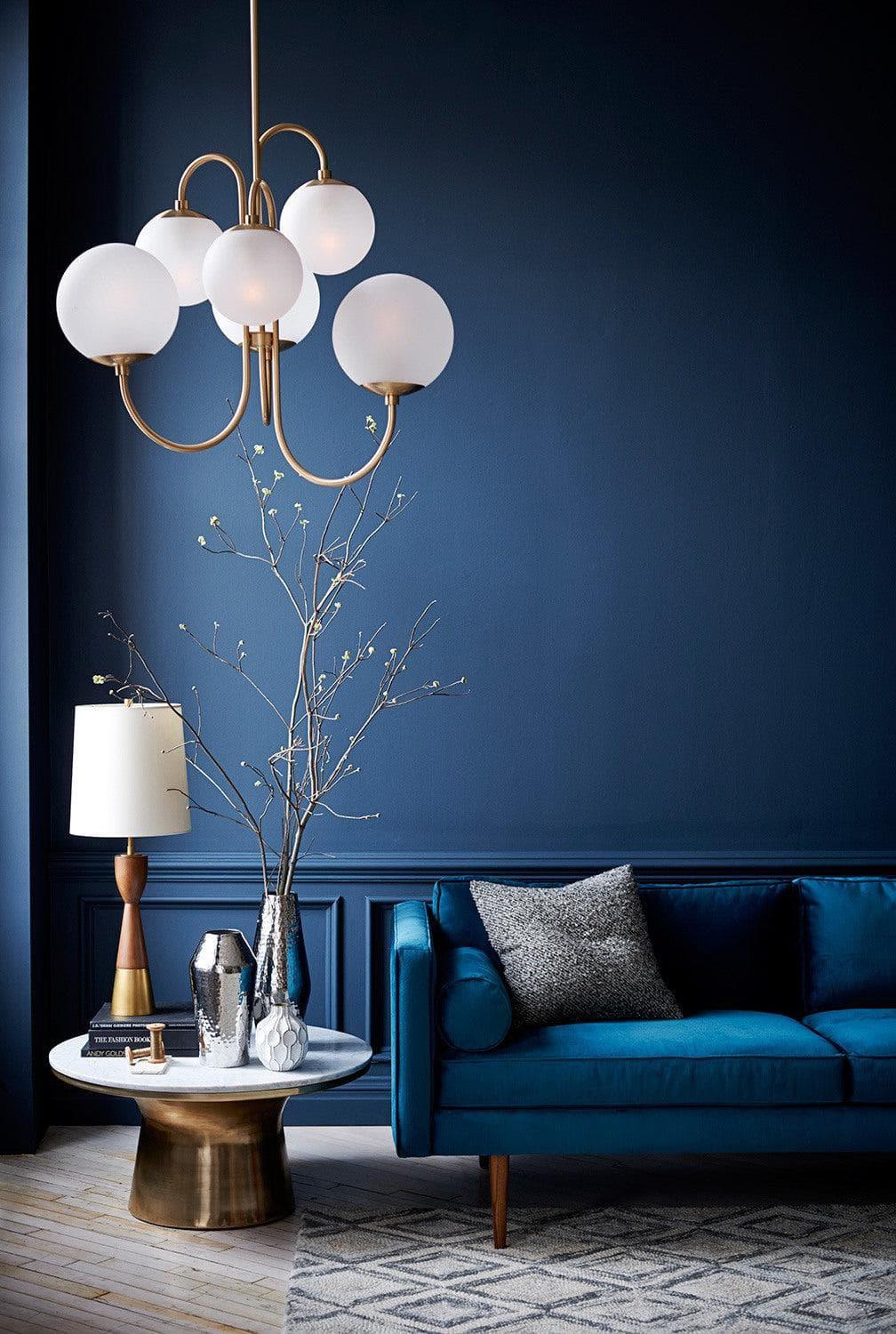 Brass Glass Chandelier — Mid - Century Radiance - LumoTrot