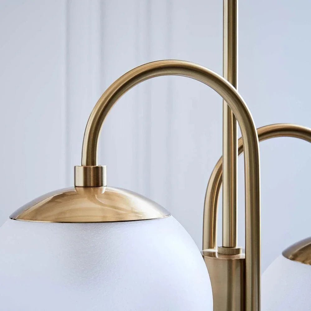 Brass Glass Chandelier — Mid - Century Radiance - LumoTrot