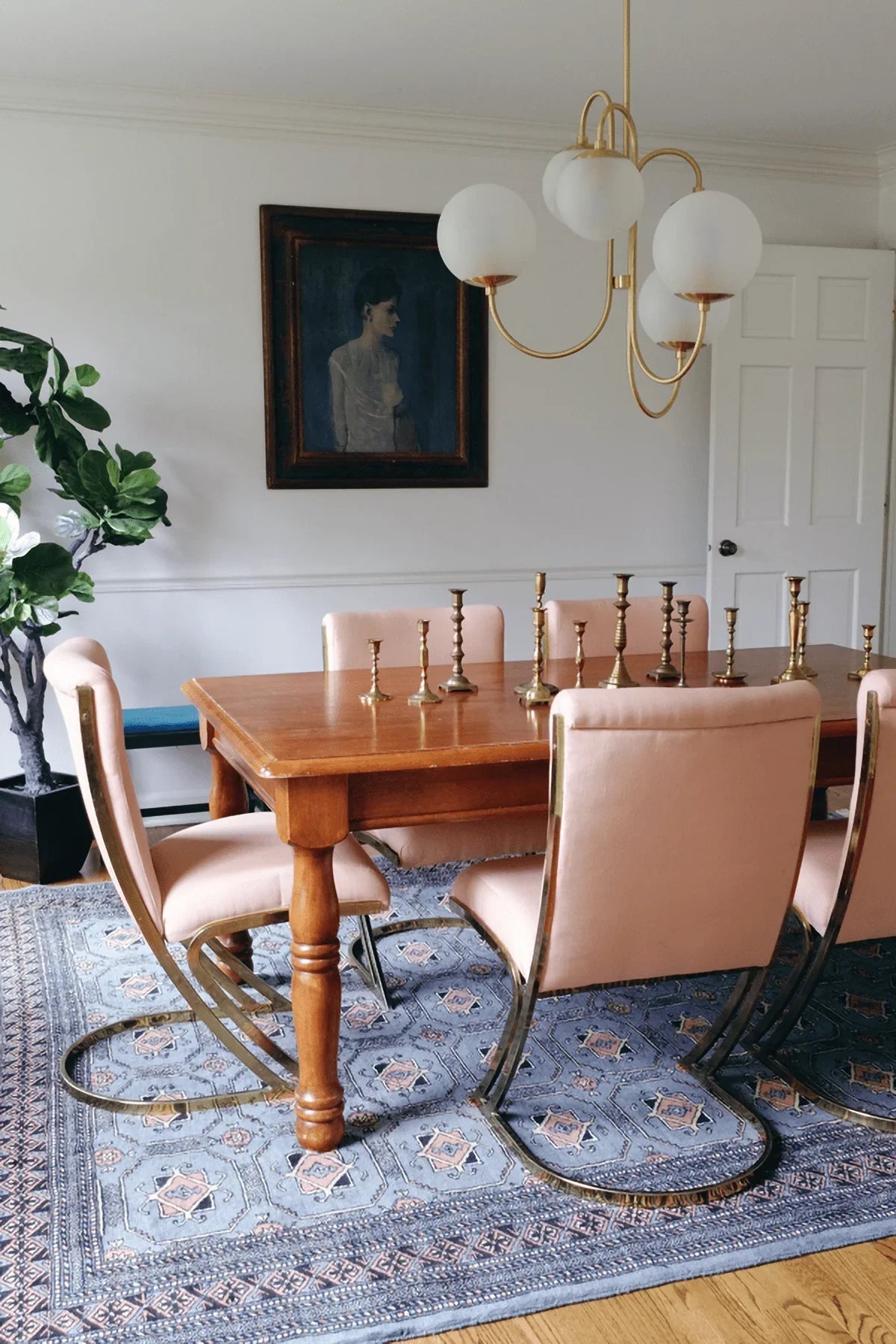 Brass Glass Chandelier — Mid - Century Radiance - LumoTrot