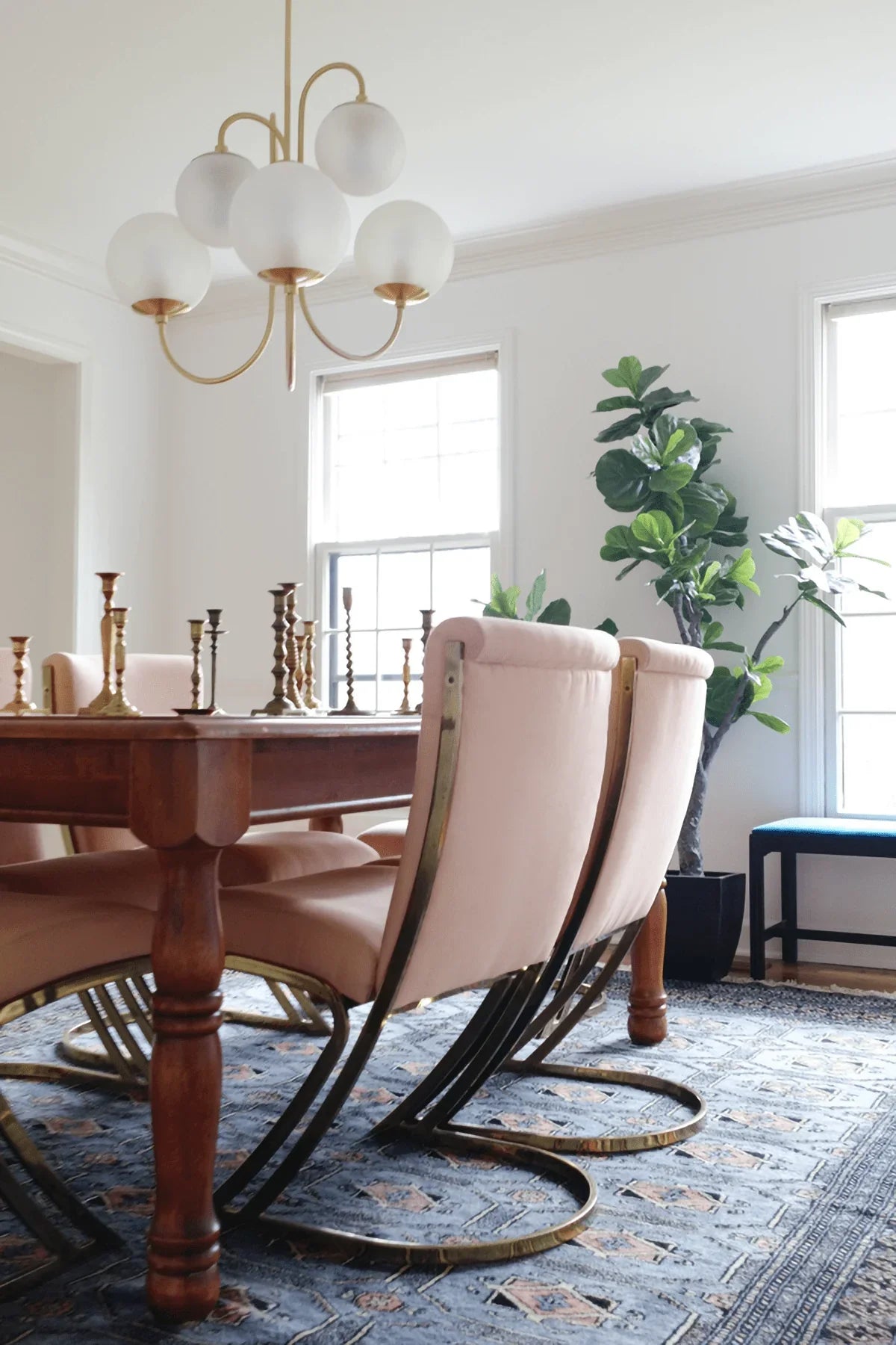 Brass Glass Chandelier — Mid - Century Radiance - LumoTrot