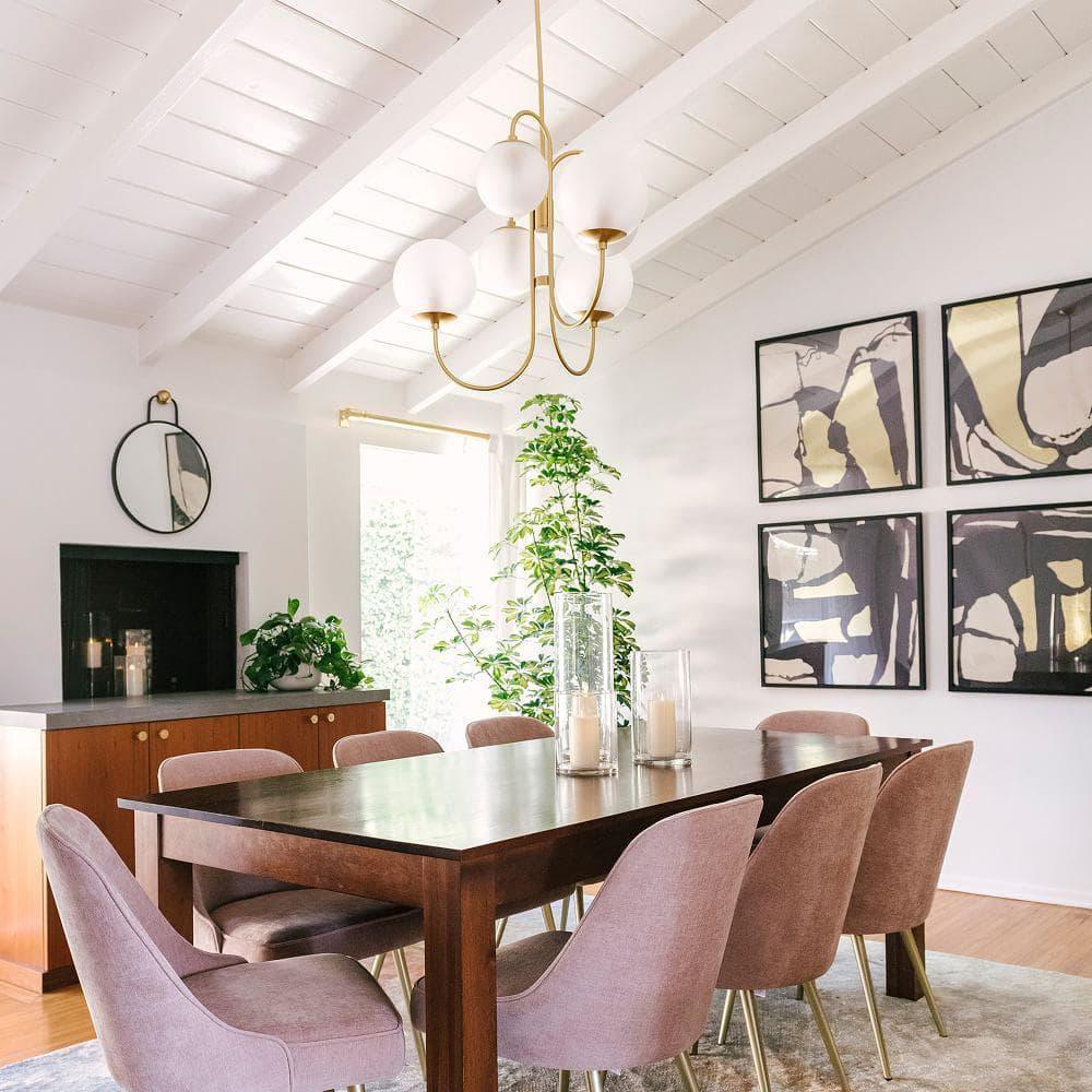 Brass Glass Chandelier — Mid - Century Radiance - LumoTrot