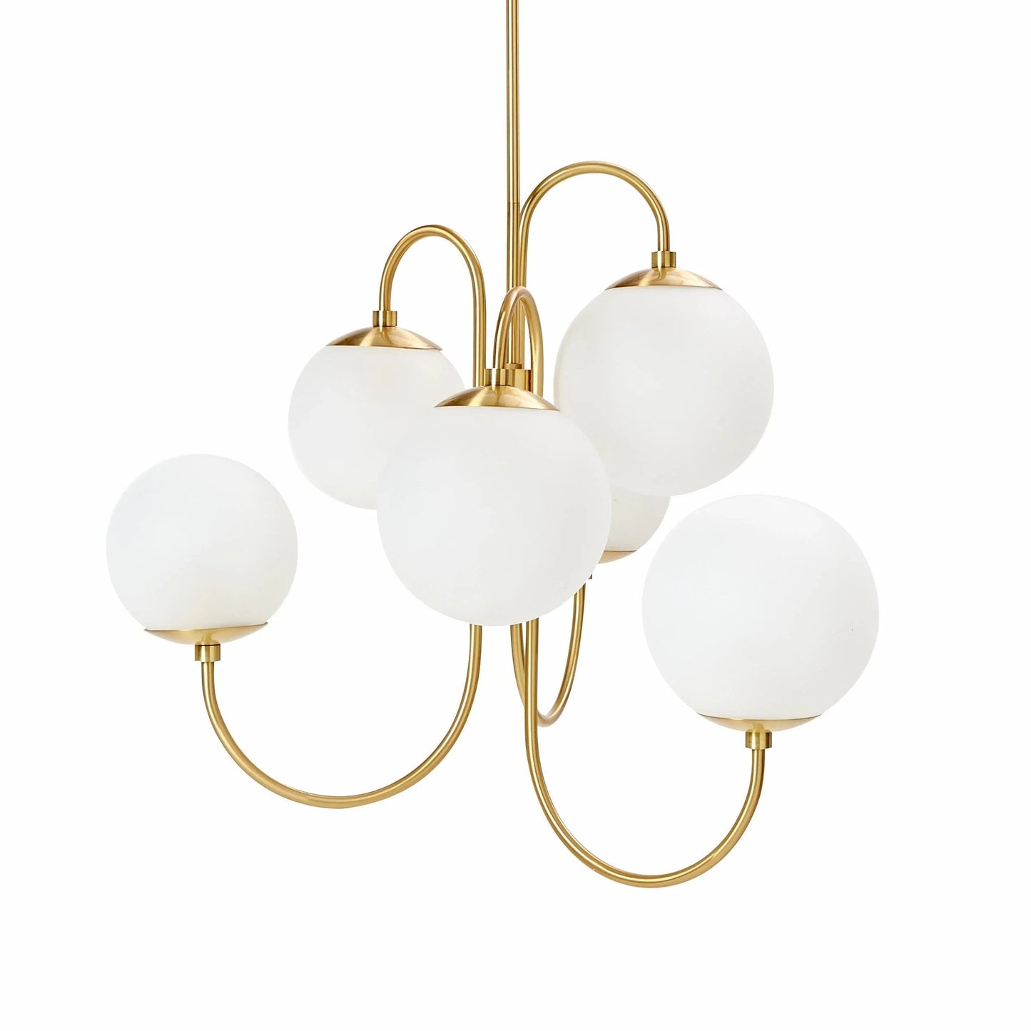 Brass Glass Chandelier — Mid - Century Radiance - LumoTrot