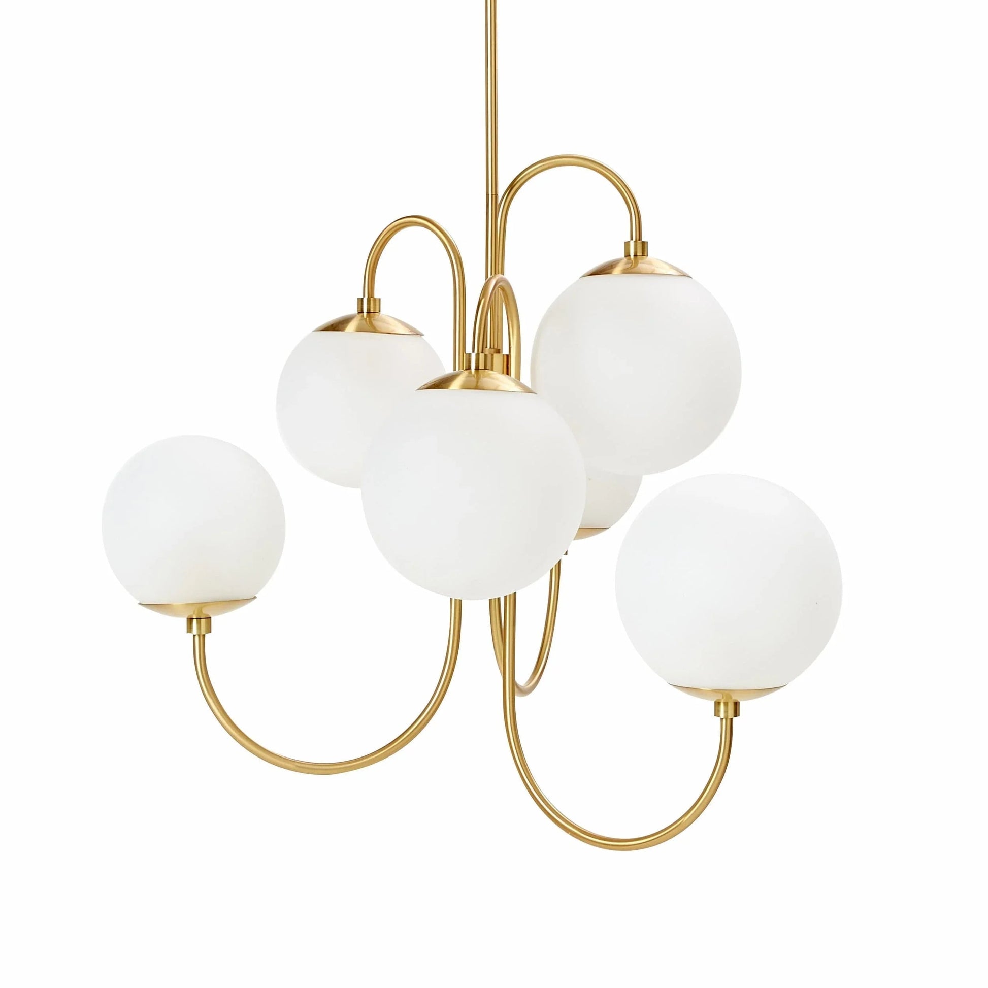 Brass Glass Chandelier — Mid - Century Radiance - LumoTrot