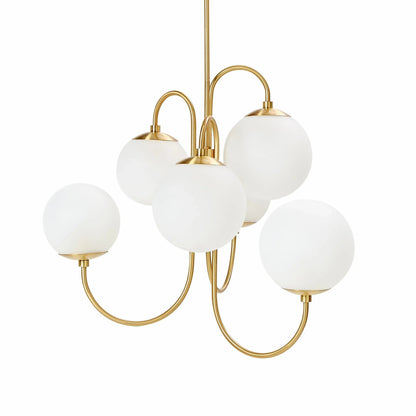 Brass Glass Chandelier — Mid - Century Radiance - LumoTrot