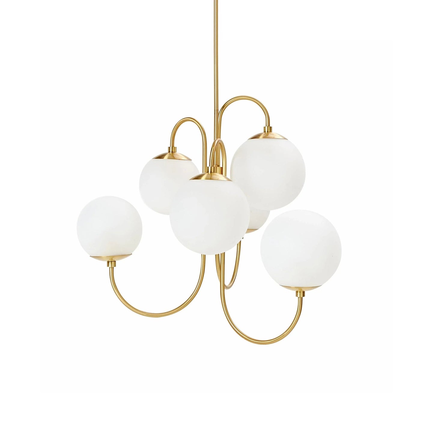 Brass Glass Chandelier — Mid - Century Radiance - LumoTrot