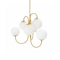 Brass Glass Chandelier — Mid - Century Radiance - LumoTrot