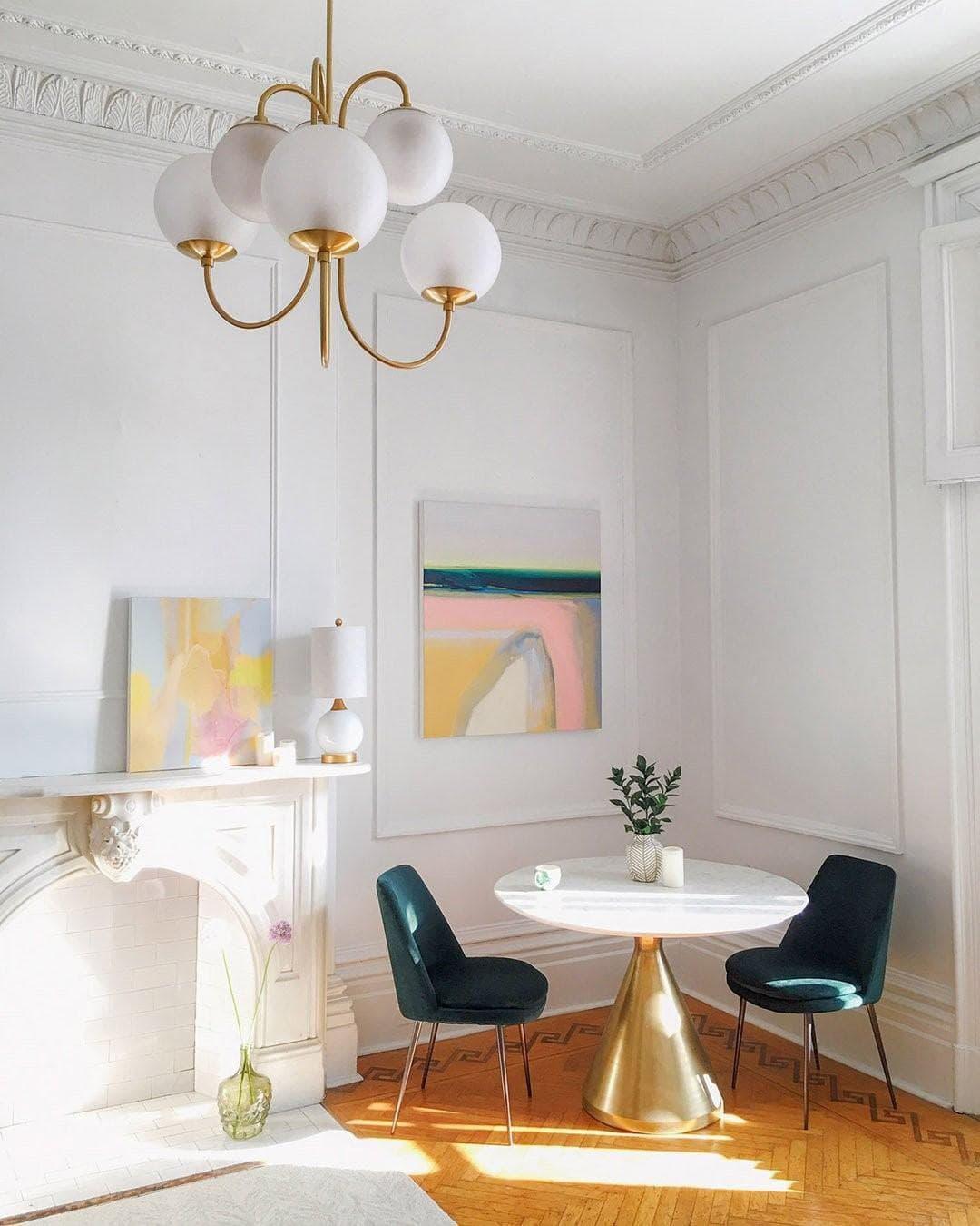 Brass Glass Chandelier — Mid - Century Radiance - LumoTrot