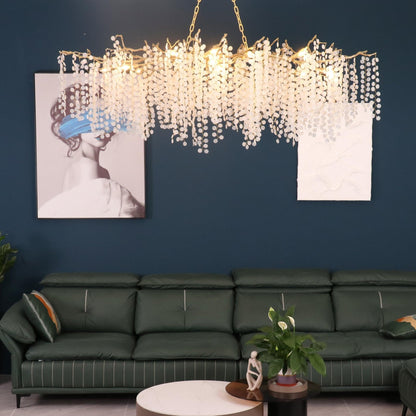 Brass Crystal Chandelier — Ethereal Forest Glow - LumoTrot