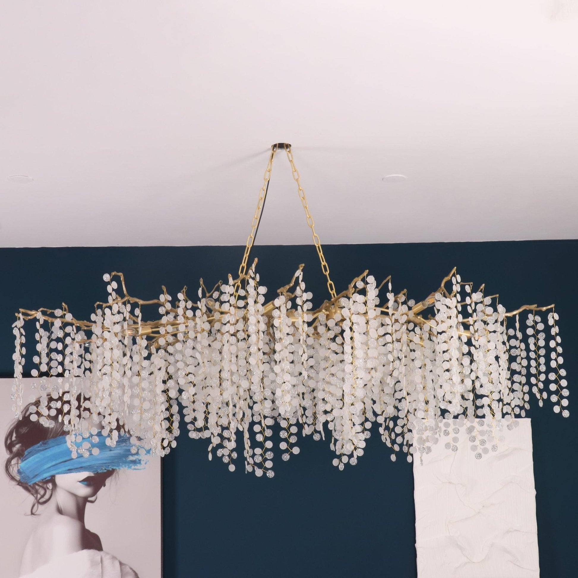 Brass Crystal Chandelier — Ethereal Forest Glow - LumoTrot