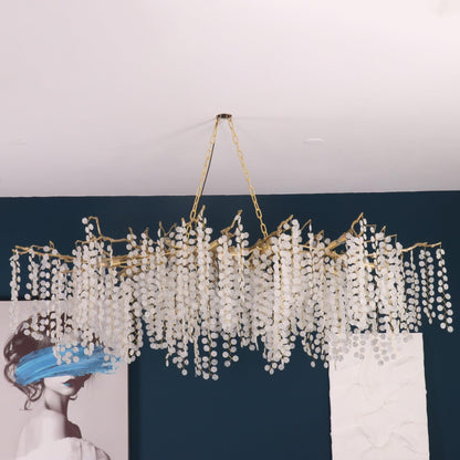 Brass Crystal Chandelier — Ethereal Forest Glow - LumoTrot